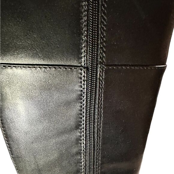 Alfani Bexleyy NEW Size 5 Black Leather Knee-High Riding Boots block heels - Picture 5 of 6